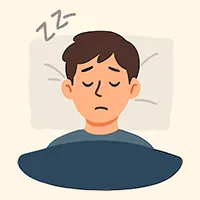 眠っている男性